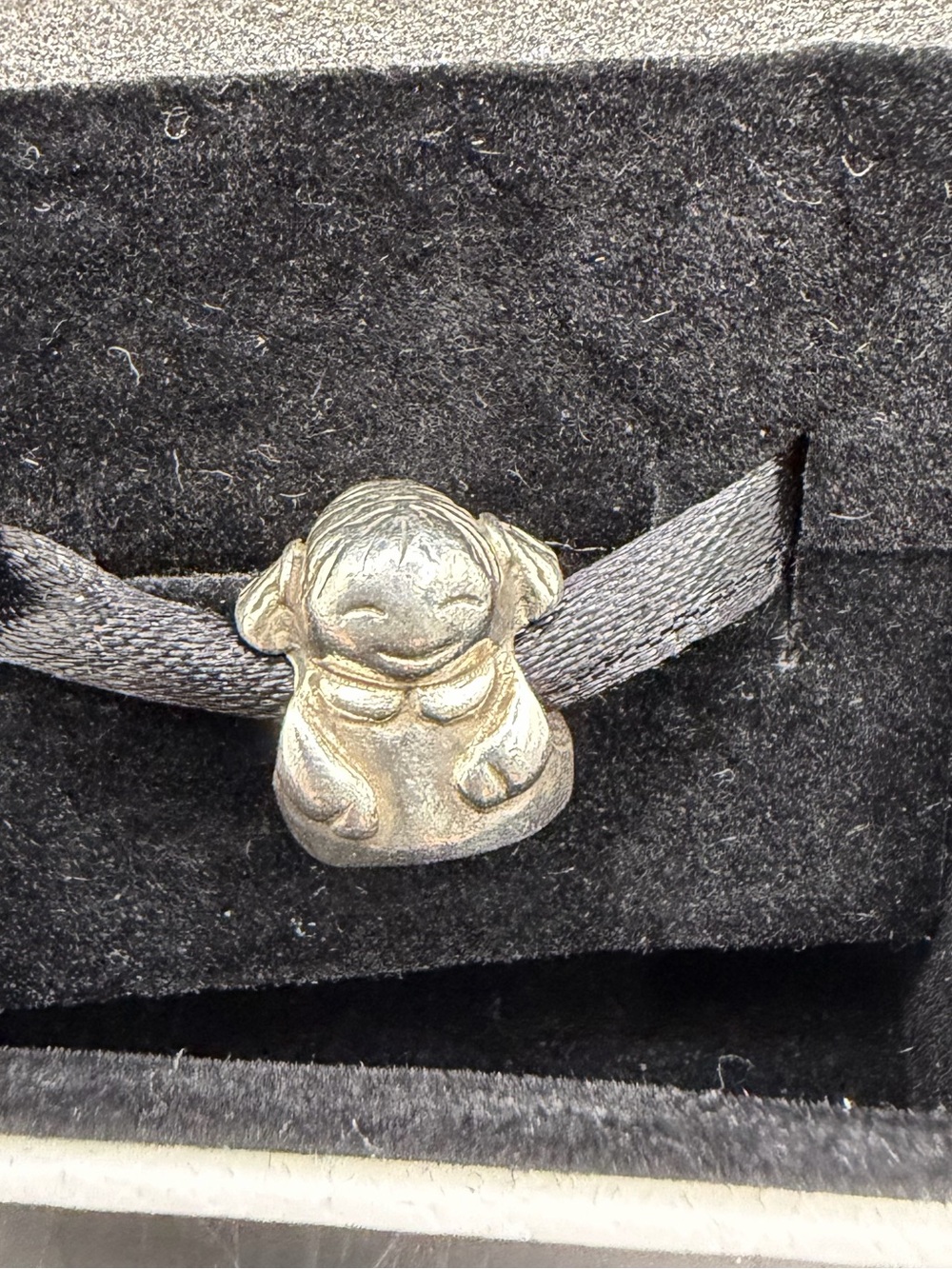 Silver-Tone Angel / Cherub Bead Charm – Sweet Guardian Angel Design